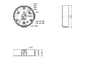 TURM Anschlussbox für kleine Dome Kameras zur Wand- und Deckenmontage