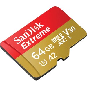 SanDisk Micro-SD-Karte Extreme A2, 64GB, bis 160 MB/s, U3...